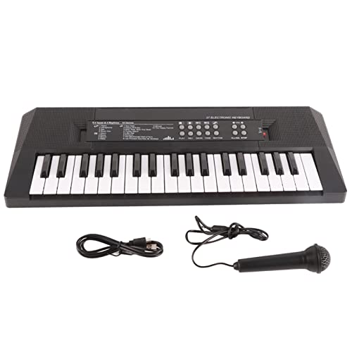 Elektrisches Keyboard mit 37 Tasten, Musiktastatur mit Mikrofon, 8 Töne, 6 Lieder, 5 Rhythmen für Kinder, Tragbares USB-Netzteil von Greensen