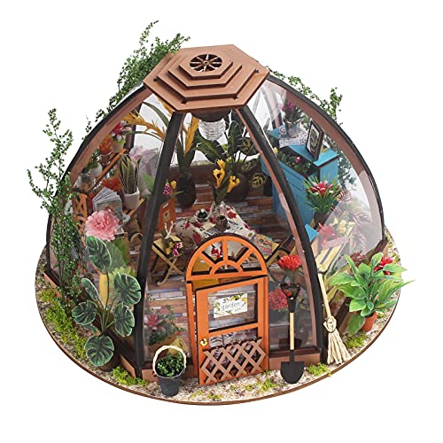 Handgefertigtes Hausmodell, Miniature House Kit Spielhaus Sicheres und Gesundes Miniatur-Blumenzimmermodell aus Massivholz DIY mit Spielzubehör für Drinnen und Draußen Handgefertigtes Hausmodell, Miniature House Kit Spielhaus Sicheres und Gesundes Miniatur-Blumenzimmermodell aus Massivholz DIY mit Spielzubehör für Drinnen und Draußen von Greensen