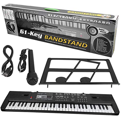 Multifunktions Digital Piano, 61-Tasten-Tastatur Klavier Kinder Keyboard E-Piano mit Mikrofon und Notenständer tragbare Tastatur Piano Keyboard Für Jungen und Mädchen 66 x 19 x von Greensen