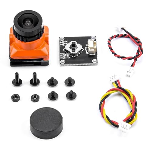 Greethga FPV-Kamera HD 1500TVL 2,1 mm Weitwinkel mit OSD-Anpassungsplatine für FPV RC Racing Drone Ersatzteile,Orange von Greethga