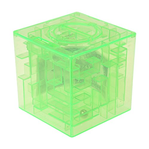 Greethga Kunststoff Würfel I Geld Labyrinth Rettungsbank Sammlung Federmäppchen Box 3D Puzzle (grün) von Greethga