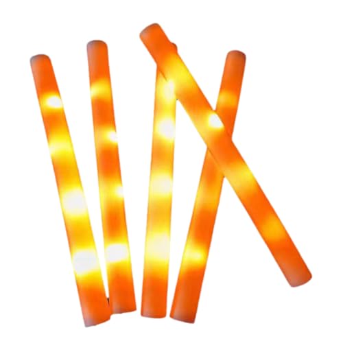 Greethga Orange LED Foam Sticks - Glitter Light Sticks Supplies for Kids Light Sticks, Carnival, Birthday, Wedding von Greethga