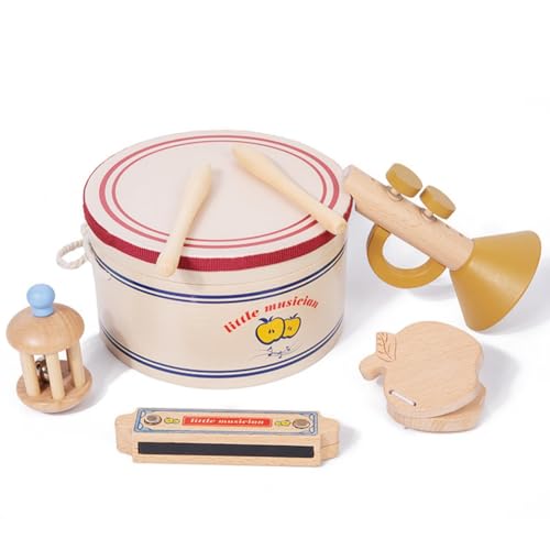 Greethga Percussion-Set in neutraler Farbe, Naturholz, geeignet für die Vorschulbildung von Kindern von Greethga