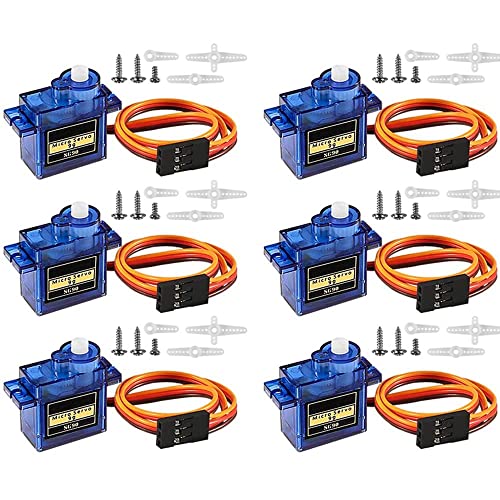 Greluma 6 STK Mikro Servomotor, Mini Servo 9g Servo Kit Kompatibel mit RC Hubschrauber Flugzeug Auto Boot Robot Ersteuerung von Greluma