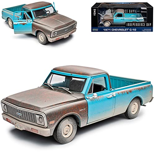 Chevrolet Chevy C-Serie C-10 Pick-up Blau Independece Day 3. Generation 1973-1991 1/24 Greenlight Modell Auto von Grenlight