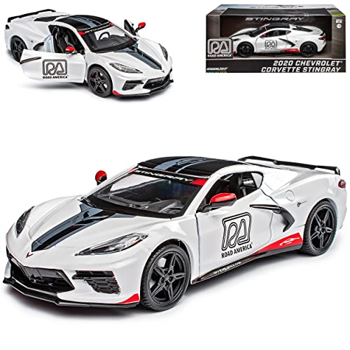 Chevrolet Chevy Corvette C8 Singray Coupe Weiss Road America Ab 2020 1/24 Greenlight Modell Auto von Grenlight