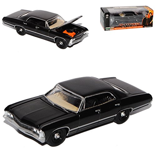 Chevrolet Impala Limousine Schwarz 1967 Supernatural Join The Hunt 1/64 Greenlight Modell Auto mit individiuellem Wunschkennzeichen von Grenlight