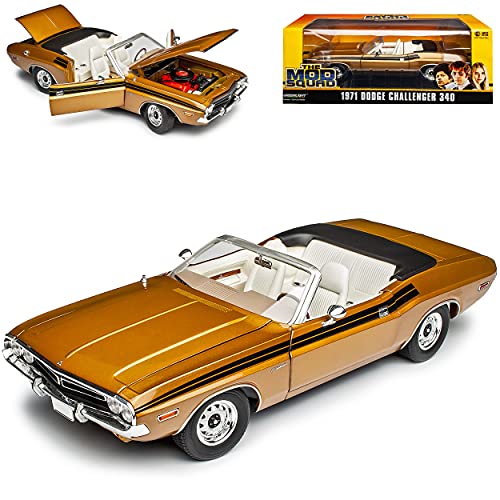 Dodge Challenger R/T Cabrio The MOD Squad 340 Cops auf Zeit Gold Braun 1. Generation 1969-1974 1/18 Greenlight Modell Auto mit individiuellem Wunschkennzeiche von Grenlight