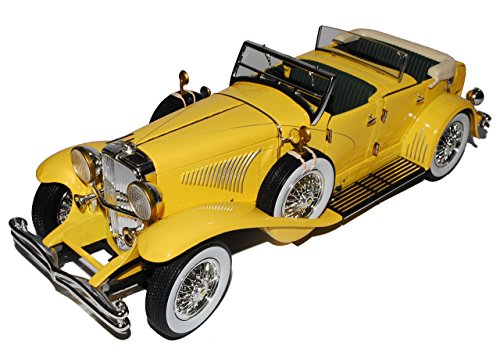 Duesenberg II SJ Gelb Cabrio Der Große Gatsby Film 1/18 Greenlight Modell Auto mit individiuellem Wunschkennzeichen von Greenlight