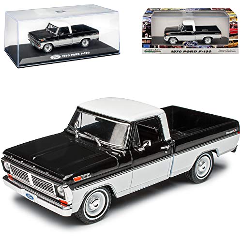 Ford F-100 Pick-up Schwarz mit Weiss 5. Generation 1966-1972 1/43 Greenlight Modell Auto mit individiuellem Wunschkennzeichen von Grenlight