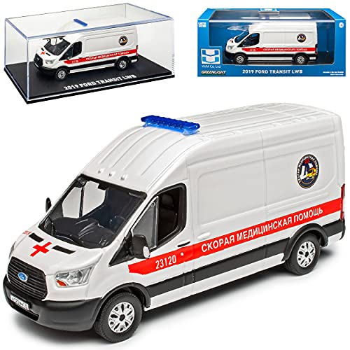 Ford Transit Transporter Kasten Weiss Polizei Russland St Petersburg 7. Generation ab 2014 1/43 Greenlight Modell Auto von Grenlight