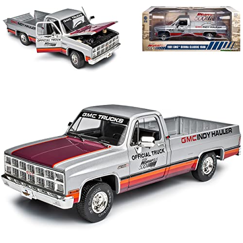 GMC Sierra Classic 1500 500 Indianapolis Pick-Up Silber Braun 1981 1/18 Greenlight Modell Auto von Grenlight