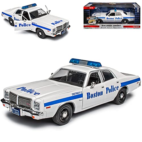 Grenlight Dodge Coronet Boston Police Department Polizei Weiss 1/24 Greenlight Modell Auto von Grenlight