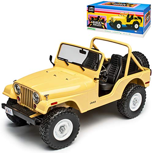 Jeep CJ-5 3 Engel für Chharlie Angels Gelb 1954-1983 1/18 Greenlight Modell Auto mit individiuellem Wunschkennzeichen von Grenlight