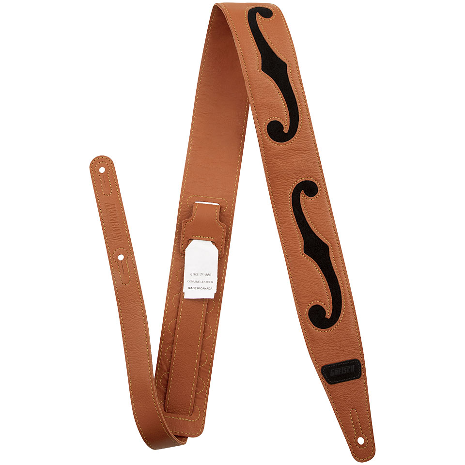 Gretsch Guitars F-Holes Leather Straps, Orange and Black Gitarrengurt von Gretsch Guitars