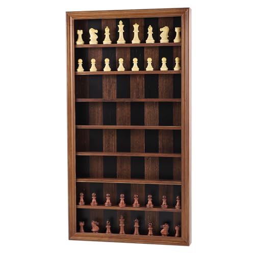 Wandhalterung Schach Brettspiel Holz Riesen Schachspiel Set Vertikale Hängende Vitrine Familienspiel Kunst Dekor für Zuhause (Flamme) von Grhonior