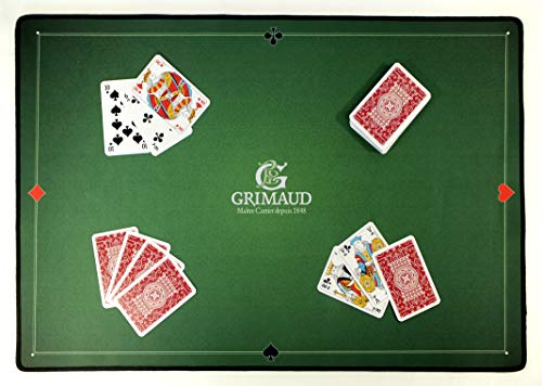 Grimaud Neopren Kartenmatte 40 x 60 cm - Belote/Poker/Tarot/Ecke Spielmatte - rutschfest - perfekte Kartenführung von LA DUCALE