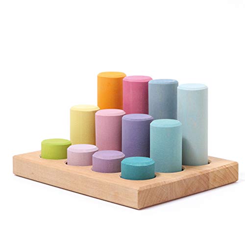 Grimm's Spiel und Holz Design Steckspiel Kleine Walzen Pastell von Grimm's Spiel und Holz Design