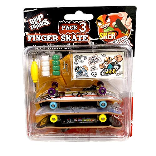 Grip & Tricks F-SOPACK3 Finger Skate SKER G Schlittschuh, Mehrfarbig von Grip & Tricks