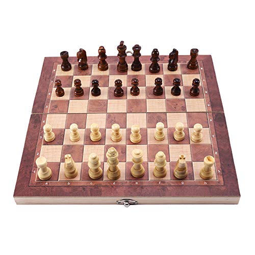 Griwiuiowe 3 in 1 Internationale Scheckspiele aus Holz, Reise Schach Board Schecs Backgammon von Griwiuiowe