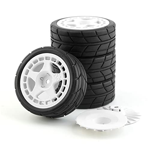 Griwiuiowe 4 Stück 12 mm Hex 65 mm Gummireifen für XV-01-01 -02 LC PTG-2 HPI WR8 1/10 RC Car,2 von Griwiuiowe