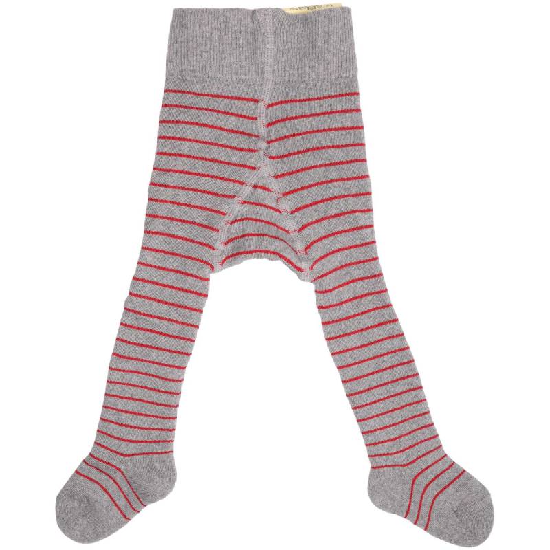 Grödo Strumpfwaren - Strumpfhose Baby aus Bio Frottee grau-rot 56/62 von Grödo Strumpfwaren