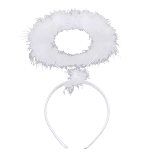 Angel Halo Stirnbänder Feather Angel Stirnband weiß Halo Hair Band Halloween Weihnachtskostüm Accessoire Party Accessoires für Erwachsene Teenager Mädchen Frauen 2 Pack (weiß), von Grtheenumb