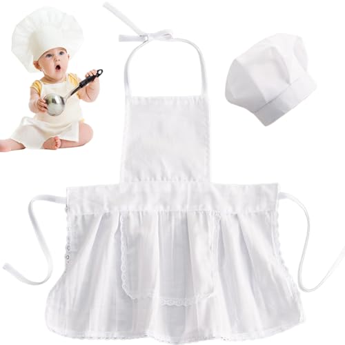 Baby Chef Outfit, Baby Kostüm Kleinkind Easy Achten Sie auf komfortable Fit Polyester Babykoch Outfit mit Kleinkind Chefhut und Schürze für Fotoshootings und Dress-up von 6-12 Monaten Kinder Frauen von Grtheenumb