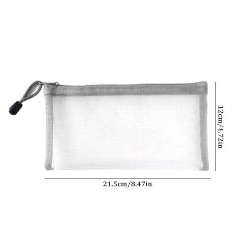 Clear Pencil Case Mesh Bleistiftbeutel mit Reißverschluss Briefpapierstock für Studenten Büroversorgungen 2pcs 8.5x4.7 In Grey Clear Bleistift Fall von Grtheenumb