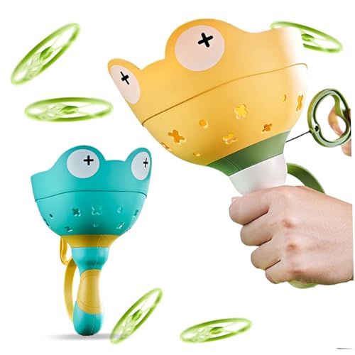 Flugzeug fliegen, 2pcs Flying Disc Launcher Toy Froggy Safe Plastikspielzeug pädagogischer Eltern-Kind für Kinder von Grtheenumb