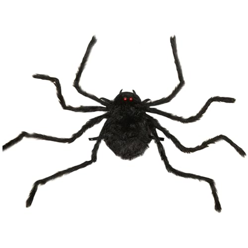 Giant Spider Halloween Dekorationen, Spinnen -Rucksack gruseliger gruseliger 49 -Zoll -Riesen -Spinnenbeutel mit 8 Langbein & rotem Auge große Kapazitätsspinnen -Rucksack für Halloween, schwarzes, Sp von Grtheenumb