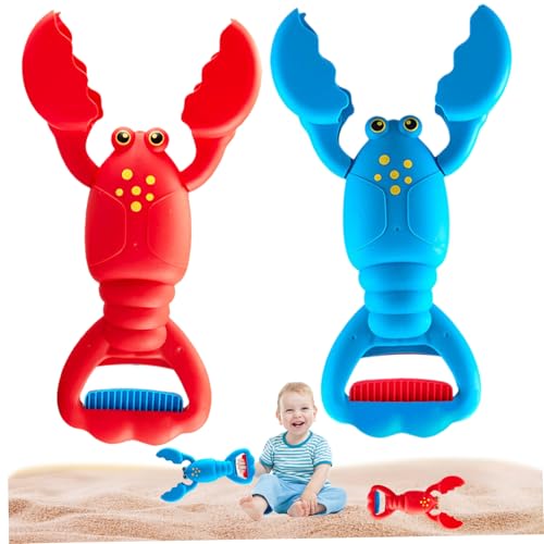 Grtheenumb 2pcs Plastik Sand Bagger Grabber Spielzeug, Hummerklauenfänger Sandgrabber Klaue Schaufel Squeeze-and-Grab Strandspielzeug für Kinder Kleinkind Sommerpool von Grtheenumb