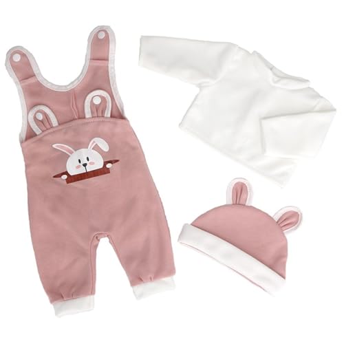 Grtheenumb Babypuppenkleidung, 18-Zoll-Puppenkleidung entzückende Hasenbabypuppenkleidung mit T-Shirt-Hosen und Hut einfallsreich von Grtheenumb