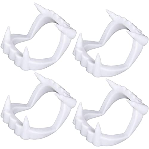 Grtheenumb Cosplay Vampire Zähne Reißzähne Zahnersatz Halloween Party Cosplay Requisiten Scary Halloween Werwolf Zombie Fangs 4 PCs, Vampire Zähne von Grtheenumb