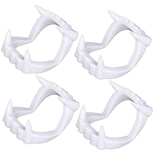 Grtheenumb Cosplay Vampire Zähne Zähne Zähne Zahnersatz Halloween Party Cosplay Requisiten Scary Halloween Werwolf Zombie Fangs 4 Stcs Halloween Zähne von Grtheenumb