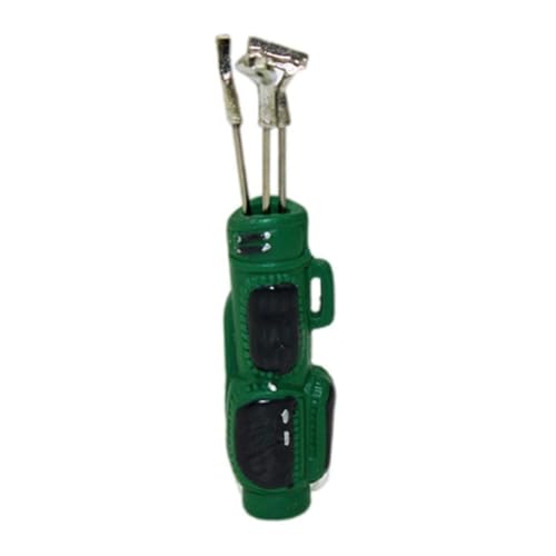 Grtheenumb Doll House Golf Clubs, Miniatur -Accessoire Golf Bag Clubs Golfeimer Miniaturmodell, grüne Puppenzubehör von Grtheenumb