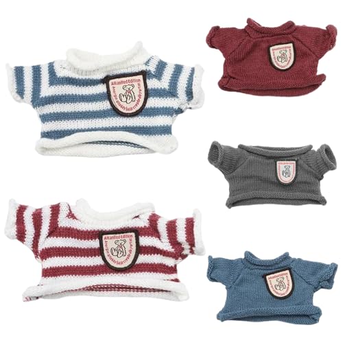 Grtheenumb Gefüllte Tierkleidung, 5pcs Teddybärenkleidung, Bärenpullover Teddybär Kleidung für 6-8 Zoll Plüschbären, niedliche gefüllte Tierkleidung für DIY-Dressingbärenspielzeug, Puppenkleidung von Grtheenumb