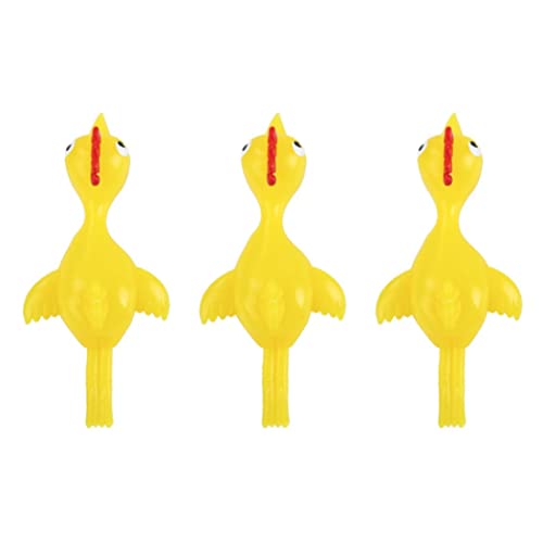 Grtheenumb Hühnchen -Katapult -Spielzeug Dehnbare Fliegende Hühner Kinder schälen EIN Huhn für Kinder 3 PCS Flying Chicken Toy von Grtheenumb