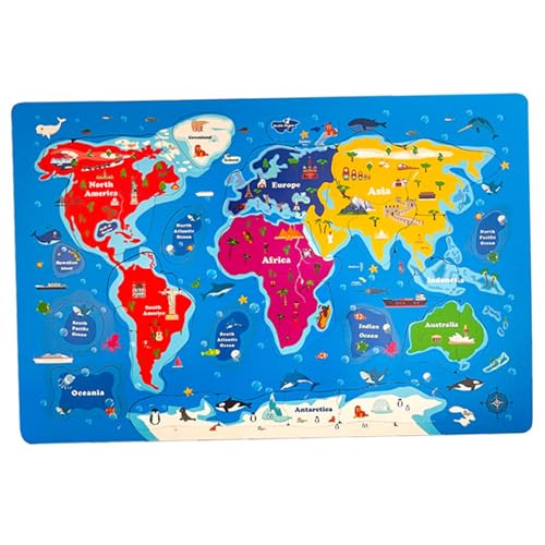 Grtheenumb Kinder Rätsel, Kinder Rätsel, 45pcs USA Map Puzzles Holzmagneträtsel für Kinder im Alter von 4 bis 6 Jahren, grün, Rätsel für Kinder von Grtheenumb