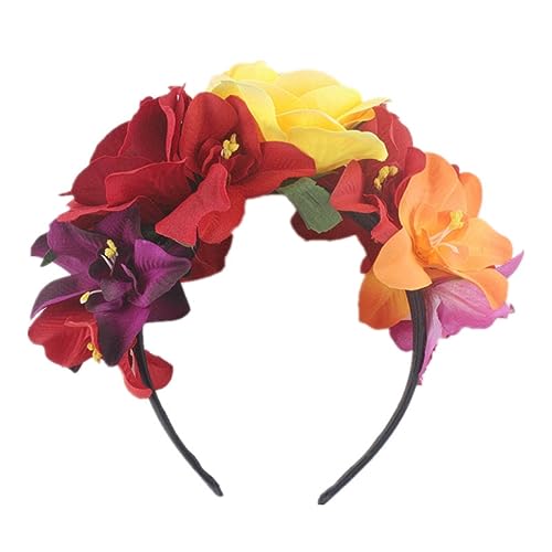 Grtheenumb Mexikanischer Blumenstirnband Tag des Toten Kopfstücks Party Kostüm NC27, Party Stirnband von Grtheenumb