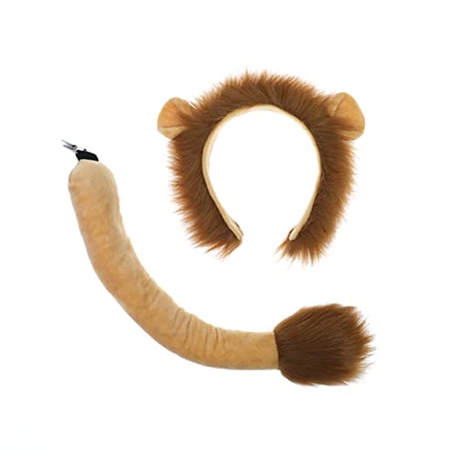 Grtheenumb Ohren- und Schwanz -Set -Lion -Cosplay -Accessoires -Löwen -Ohren -Stirnband- und Schwanzspielzeug und Spiele von Grtheenumb