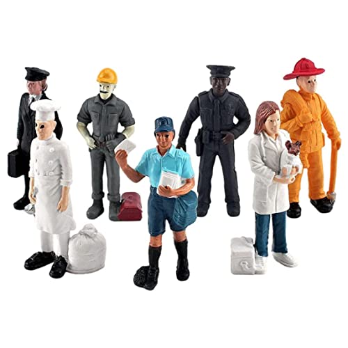 Grtheenumb Packung von 7 Miniatur -People -Modell -Figuren Baker Veterinär Spielzeug Mini -Landschaft, 1 von Grtheenumb