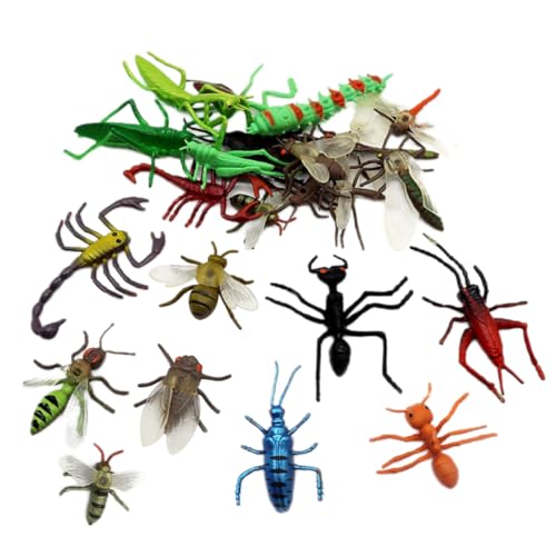 Grtheenumb Plastikinsektenfiguren, 22pcs Bug -Play -Figuren für Kinder Bildungsprojekte, Halloween -Spielzeuge, Partybevorzugungen von Grtheenumb