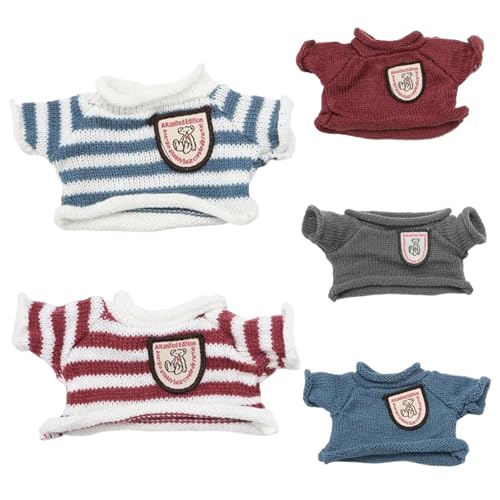 Grtheenumb Puppenkleidung, 5pcs Teddybär Kleidung, Bärenpullover Teddybär Kleidung für 6-8 Zoll Plüschbären, niedliche gefüllte Tierkleidung für DIY-Dressingbärenspielzeug, gefüllte Tierkleidung von Grtheenumb