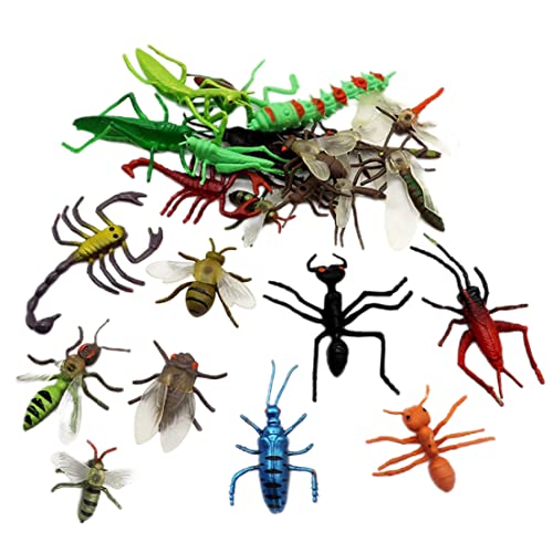 Grtheenumb Realistische Insektenspielzeuge für Kinder, 22pcs Plastikwanzen und Insektenspielzeug für Kinder gefälschte Bugs Spielzeug für Halloween -Party -Gefälligkeiten von Grtheenumb