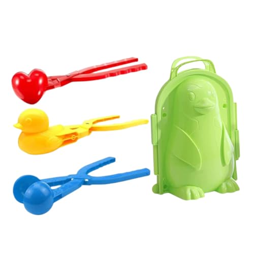 Grtheenumb Schneespielzeug, 4 PCs Schneeballhersteller Clips, Entenherz Pinguin -Form Snowball Maker Sand Clay Form Werkzeuge Outdoor Winter Snow Games Spielzeug für Kinder von Grtheenumb