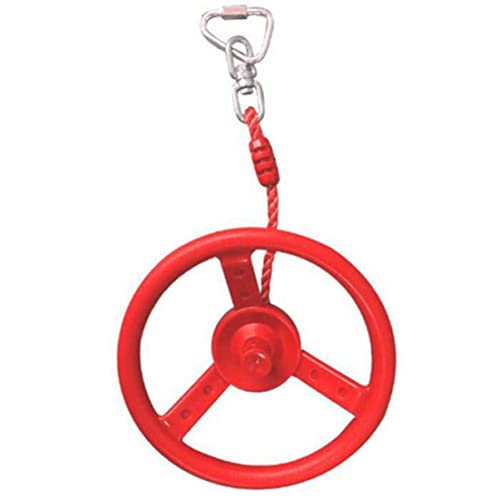 Grtheenumb Swingset Lenkung Ninja Wheel Plastikkinder Hindernis Hangesrad zum Klettern rot, Rad Hindernis für Kinder von Grtheenumb