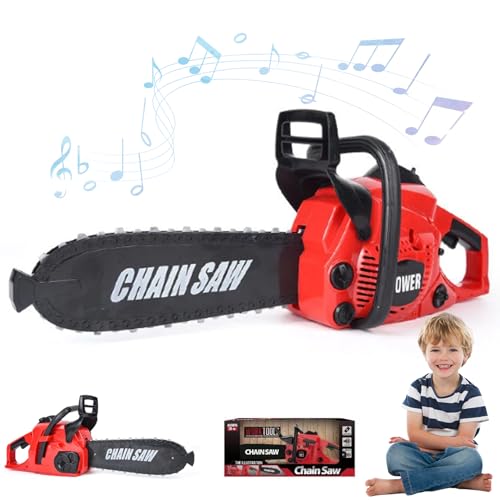 Kids Chainsaw, Spielzeugkettensäge 17 x 5 x 5 Simulation Kids Chainsaw Elektrikkettensägenspielzeug mit Sound- und Rutschschlüsselbatterie-Batterie-Batterie-Batterie-Kettensägen-Konstruktionstool tun von Grtheenumb