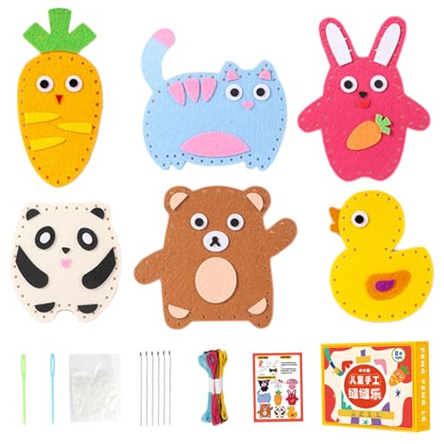 Kids Sewing Kit, Kids Sewing Kit, lustiges und lehrreiches süßes Tiernähtet, gefüllte Animal Filz Plushie Sewing Kit für Kinder Diy Craft Kits für Jungen Mädchen über 8 Jahre alte Anfänger, Sewing Ki von Grtheenumb