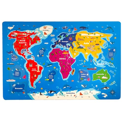 Rätsel für Kinder, Kinder Rätsel, 45pcs USA Map Jigsaw Rätsel Holz magnetische Rätsel für Kinder im Alter von 4 bis 6 Jahren, Green, Kinder Rätsel von Grtheenumb